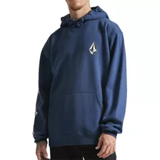 Moletom Volcom Canguru Iconic Wt23 Masculino Azul Escuro