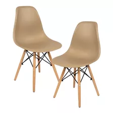 Cadeira De Jantar Decorshop Charles Eames Dkr Eiffel, Estrutura De Cor Nude, 2 Unidades