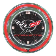 Corbeta Chevrolet Cromado Doble Anillo Reloj De Neón 14