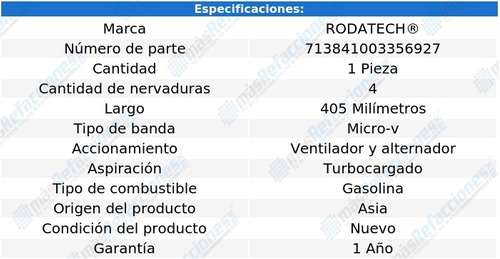 Banda Accesorios Micro-v Vent, Alt 300zx V6 3.0l 84-89 Foto 2