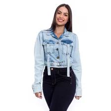 Jaqueta Jeans Feminina Curta Sem Lycra Casaco Inverno S3977