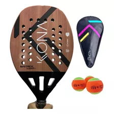 Raquete Beach Tennis Kona Maverick Wood Carbono 3k +brinde