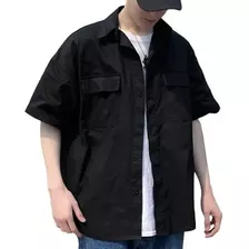 Camisa Corta De Media Manga Para Hombre, Blusa Casual Lisa