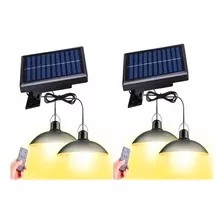 Pack 2 Lampara Solar Led Colgante Plafon + Control