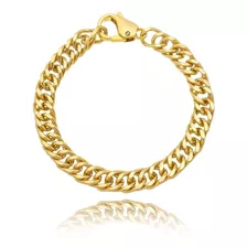 Pulseira Corrente Elos Duplo Banhado Ouro 18k 