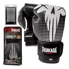 Kit Muay Thai Boxe Luva Legend Preta +protetor Bucal Pankada