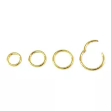 Piercing Argola Segmento Articulado Em Titânio Pvd Gold