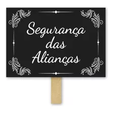 1 Plaquinha Entrada Segurança Das Alianças 20x28 Com Suporte