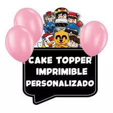 Cake Topper Imprimible Compas Compadretes Personalizado Rosa