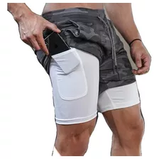 Short De Camuflaje Hombre Gym Deportivo Licra Bolsillo 2022