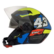 Capacete Moto Aberto X Open Up Fox Fw3 Oculos Interno Full