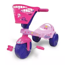 Triciclo Infantil Fadinha Rosa E Roxo Com Cestinha Xalingo