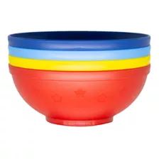 Kit 4 Tigelas Bowls Alimentação Infantil 300ml Azul- Infanti