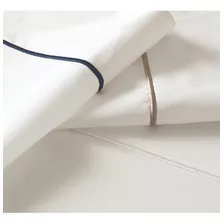 Saia Para Cama Trussardi Queen Lamone 100% Algodão 200 Fios Cor Branco - Marinho