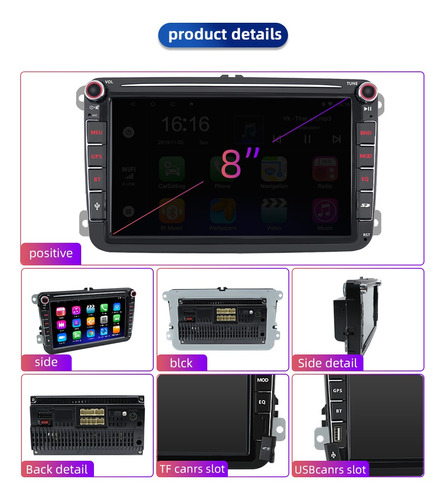 Estereo Android Gps Jetta Mk6 Bora Tiguan Golf Vw + Carplay Foto 3