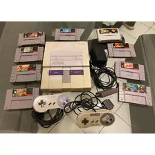 Super Nintendo Original Americano + 9 Jogos. Leia O Anúncio Antes De Comprar