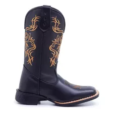 Bota Texana Country Feminina Floral Em Couro Legítimo