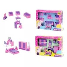 Kit Casinha Boneca Menina Quarto E Sala - Samba Toys