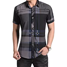 Camisa Hombre Cuadros Manga Corta