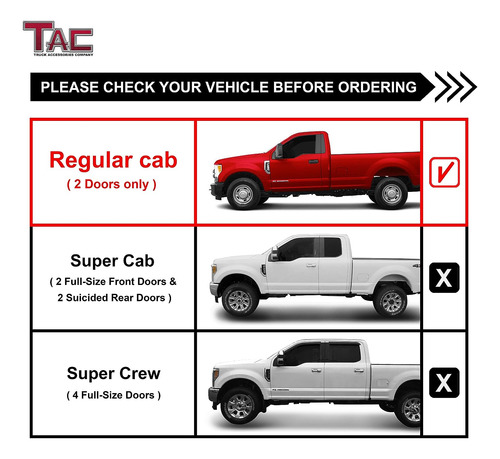 Tac - Escaln Lateral Para Ford F150 2015-2023 Cabina Regula Foto 4