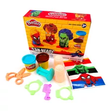 Plastilinas Caja Avengers Frasco Play-doh Hulk Spiderman