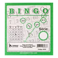 Cartela De Bingo Verde 100 Folhas - 15 Unidades - Tamoio