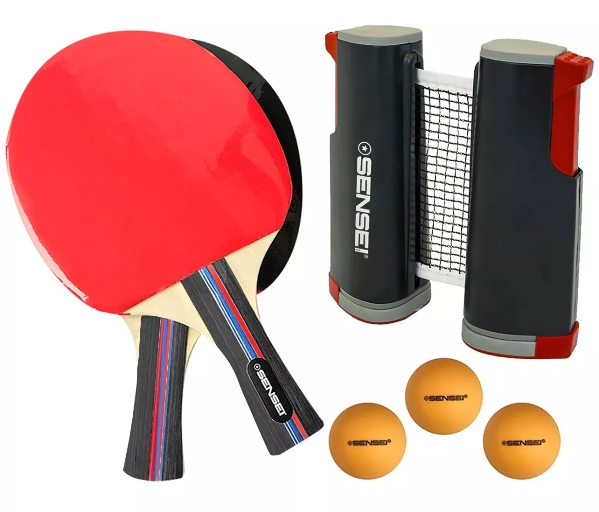 Kit Ping Pong Star + Rede + 3x Bolas Sensei Tenis De Mesa 