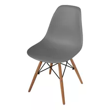 Cadeira Para Escritório Pé De Madeira Anima Eames Cinza