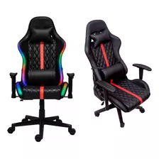 Silla De Escritorio Gamer Oficina Luz Led Rgb Ergonomica 