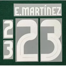 Set Estampado Argentina N° 23 Dibu Martínez Blanco 2024