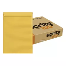 Caixa C/100 Envelope Kraft Ouro 370x470 Sko347 Scrity Cor Amarelo