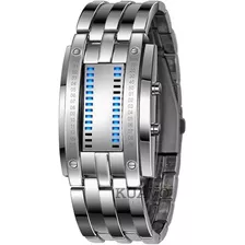 Reloj Binario Led Acero Quirurgico Tipo Pulsera Turbo