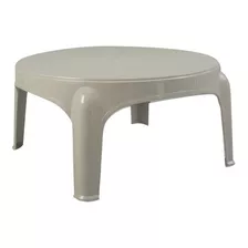 Mesa Auxiliar Pvc 60cm Para Patio Jardin Exterior Js Color Gris