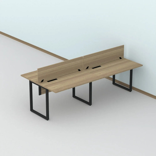 Plataforma Dupla 4p 200 X 120cm Tub Corporativa Light Dj Noce Naturalle/preto