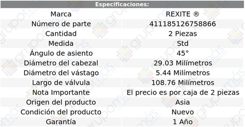 Par Vlvulas De Escape Std Megane 4 Cil 2.0l 03 Al 10 Foto 2