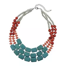 Bocar Statement 3 Strand Turquoise Colorful