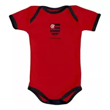 Body Time Bebê Flamengo Curto Vermelho Oficial- Torcida Baby