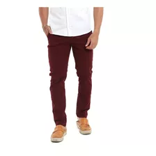 Calça Masculina Casual Lisa Jeans Brim Sarja Slim Com Lycra