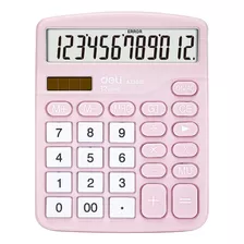 Calculadora De Escritorio Deli 12 Digitos Rosa