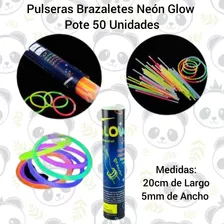 Pulseras Brazaletes Neón Glow Para Fiestas Tubo 50 Unidades