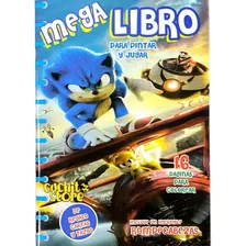 Mini Mega Libro Para Colorear Pintar Sonic Niño 