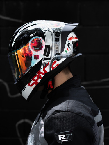 Casco Para Moto Certificado R7 Alfa Con Led Doble Mica Dot Foto 8