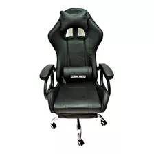 Silla De Escritorio Ideon Sg03 Gamer Ergonómica Negra Con Tapizado De Cuero Sintético