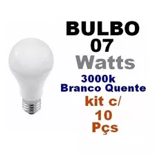 Kit C/ 50 Peças Bulbo 7w E27 Mod A60 - 3000k Branca Quente