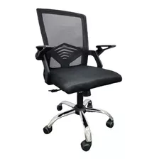 Silla Para Oficina Escritorio Ejecutiva Respaldo Con Malla Bj Hogas Ergonómica Negra Con Tapizado De Mesh Y Tela