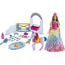 Barbie Dreamtopia Playset Arco Íris Com Unicórnio - Mattel