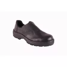 Sapato De Segurança Preto Couro Bico Pvc Primavera Pr135 