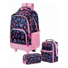 Kit Mochila Carrito Lonchera Lapicera Escuela Colegio A3