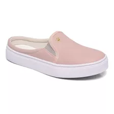 Tenis Mule Babuche Slip-on Casual Feminino Em Couro Vegano 