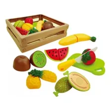 Set Canasto De Frutas Para Cortar Con Velcro Juego Infantil